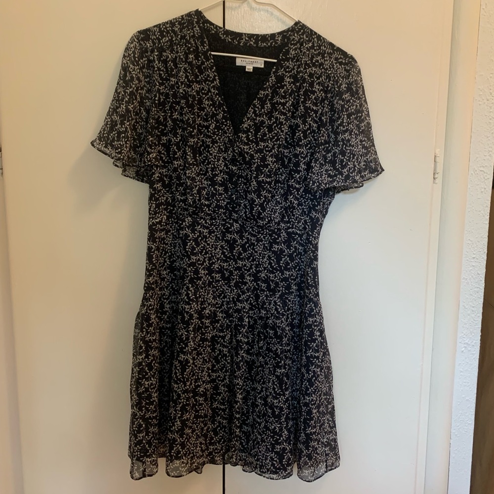 Equipment Black and White Patterned Mini Dress